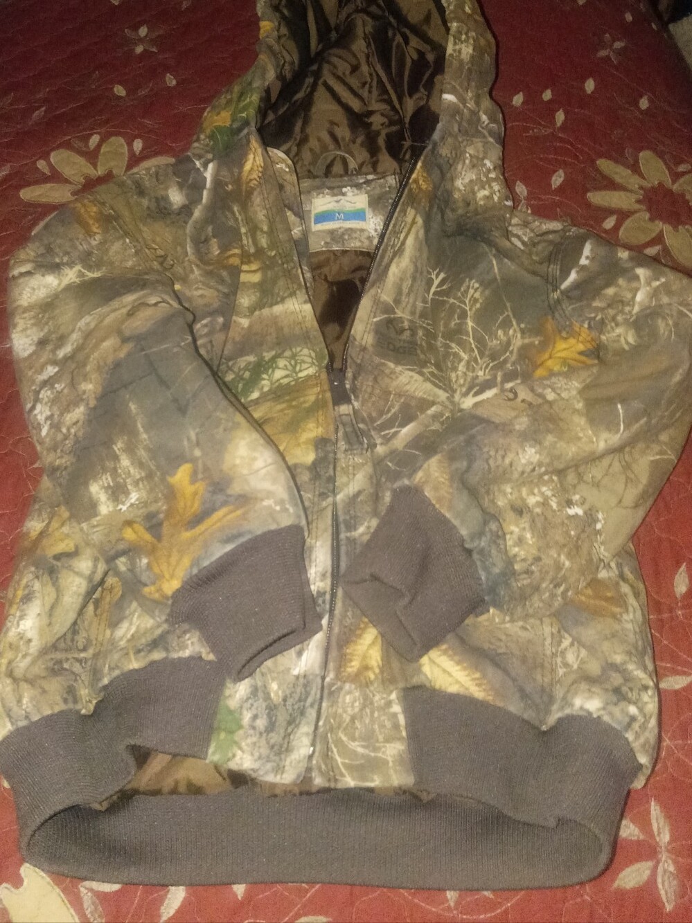 Blue Mountain Kids Camo Hooded Jacket - Brown/Green